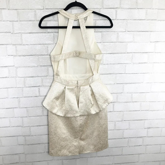 Keepsake Vintage Label Gold Strappy Cocktail Dress - Picture 4 of 10
